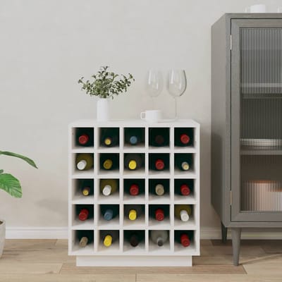 vidaXL - Wijnkast - 55,5x34x61 - cm - massief - grenenhout - wit