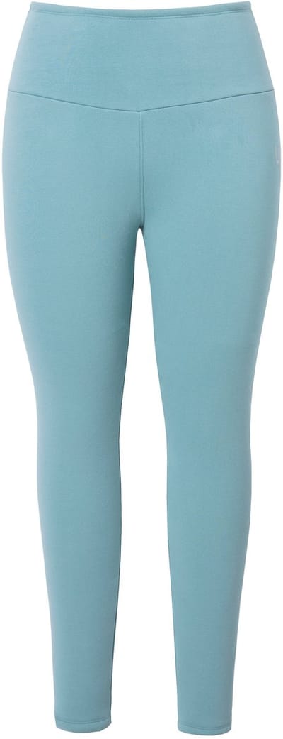 Ulla Popken - Dames - Leggings voering van geweven bont extra warm hoge taille - Ijsgroen - Maat 42+