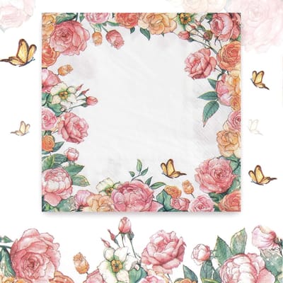 Dailygoods- Papieren Servetten 60 Stuks - Bloemen - Gekleurd - Lente - Feesten - Verjaardagen/Bruiloften - Feestservetten