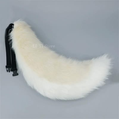 70cm Pluizige Zachte Kunstbont Dierstaart Cosplay Prop - Vos Wolfstaart Voor Anime Con Kostuum, Bont Halloween Feest Accessoire about 70cm white