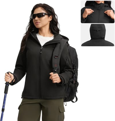 BUBW® Windjack - Outdoorjas Dames - Lichtgewicht - Waterdicht & Ademend - Zwart - Maat L