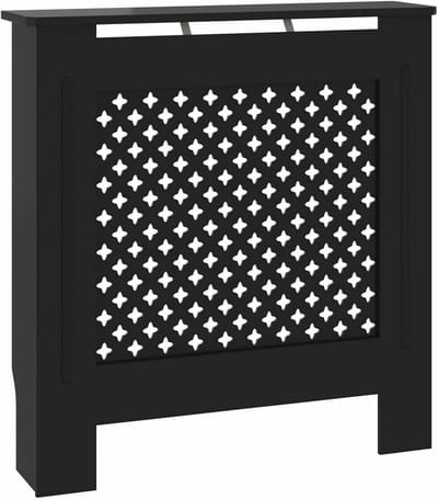 Radiatorafdekking Zwart MDF 78x19x81.5 cm - Stijlvolle Radiatorombouw met Plank