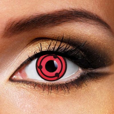 Partylens® rode kleurlenzen - Sharingan Naruto 3 - zachte jaarlenzen met lenshouder - Halloween - Cosplay