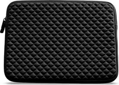 Coverzs Diamond Laptophoes 13 inch & 14 inch (zwart) - geschikt voor 13 Inch laptop en 14 inch laptop - geschikt voor macbook hoes met ritssluiting - waterafstotende hoes met patroon