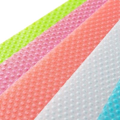 Antibacteriële koelkastmatten, matten, onttrekken, kleurrijk, op maat te snijden, siliconen koelkastpads, 45 x 29 cm, doorzichtig, 10 stuks