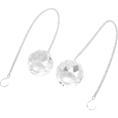 2 stuks Kristallen Bol Prisma Hanger Zonvanger Raam Zonvanger Regenboogmaker Ornament met Ketting voor transparant