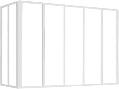 Vente-unique Hoekraam werkplaats van gepoedercoat aluminium - L150 x B60 x H105 cm (B x H) -Wit - BAYVIEW