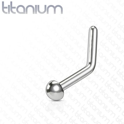 neuspiercing titanium L-bend basis flat ball 2mm - zilver - LMPiercings