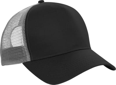 Beechfield Heren Half Mesh Trucker Cap / Hoofddeksel (Zwart/ Lichtgrijs)