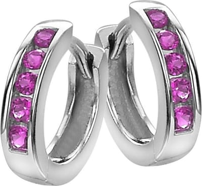 Orphelia ZO-6076/2 - oorring Zilver 925 - Zirconium Roze