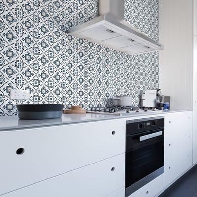 Zelfklevende muurstickers in de vorm van tegels voor keuken en badkamer - 60 Azulejos Corisandra cementtegelstickers - 60 stickers 20x20cm