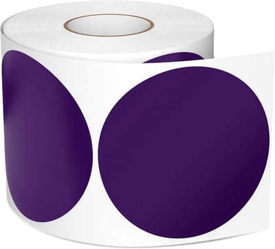 Ronde stickers 76 mm - 500 stuks - Waterdichte cirkel-etiketten in paars - Kleurcodering