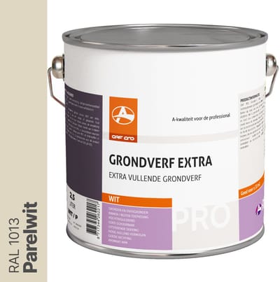 OAF PRO Grondlak Professioneel Parelwit (RAL 1013) 2,5 liter - Grondverf voor Hout en Metaal - Grondverf Buiten - Kan 1 Jaar buiten zonder aflak - In 9.000 mengkleuren