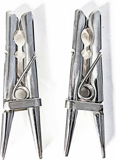 Black Label - Wasknijper Tepelklemmen - RVS - Twee stuks