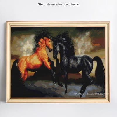 5D DIY diamant borduurwerk verkoop diamant schilderij aankomst volledige ronde paard diamant schilderij 20X30CM brown
