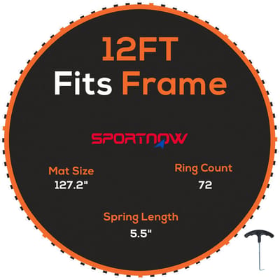 SPORTNOW Trampoline Mat Kunststof 323L x 323B x 1H cm Oranje+Zwart