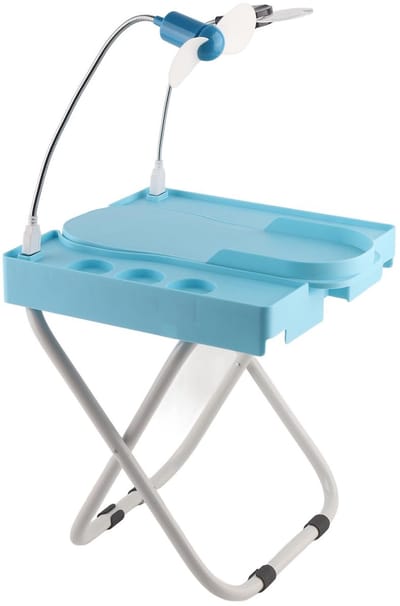 Dailygoods- Pedicurekruk Verstelbaar - Opvouwbaar Voetenbankje - Antislip - Stevige Poten - Ingebouwde Opbergruimte - Geschikt voor Thuispedicure - Voetenbank