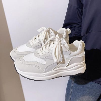 Xiaobai Sportschoenen Dames Nieuw Lente en Herfst Lichtgewicht Forrest Gump Schoenen Platform Dad Schoenen Veelzijdige Hardloopschoenen 40 gray