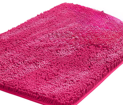 Badmat Antislip – Fluffy en Zacht, Machinewasbaar, Rechthoekig, Badkamertapijt in Meerdere Kleuren - Roze