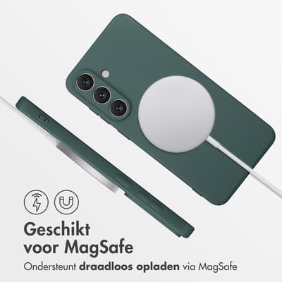 imoshion Hoesje - Geschikt voor Samsung Galaxy S25 FE - Color Backcover met Magnetische Ring - Donkergroen