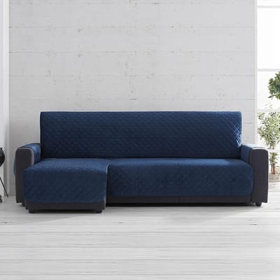 Belmarti Velvet chaise-longue bankbeschermer links - 200 cm - Blauw