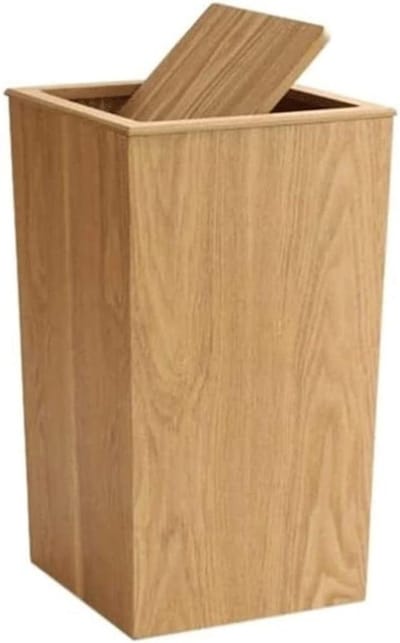 Houten Prullenbak - Vuilnisbak Deksel - Ruimte Opruimen - Decoratief Design - 234 x 234 x 406 cm - Houtkleur