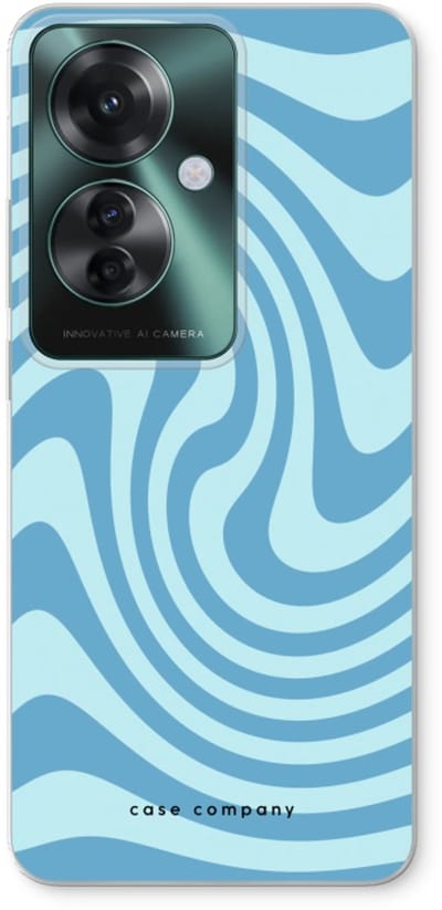 Case Company® - Hoesje geschikt voor Oppo Reno 11 F hoesje - Swirl Blauw - Soft Cover Telefoonhoesje - Bescherming aan alle Kanten en Schermrand