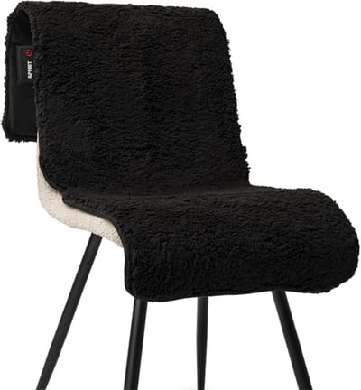 Spherite Warmtedeken - Teddy Zwart - XL - 140x45 - Infrarood warmtedeken - Elektrisch - Draadloos - Verwarmd stoelkleed - Powerbank