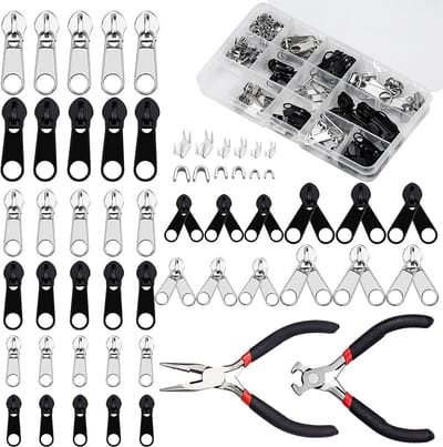 171-delige Repareerset met Pliers en Metalen Slider voor Reparatie van Jassen, Tassen, Tent, Bagage en Meer - Ideaal voor DIY Projecten