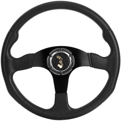 Dailygoods - Stuurwiel - Racewagen - Hoogwaardig PU en Aluminium - 350 mm Plat Stuur - Sportstuurwiel - Universeel Gemodificeerd - Zwart