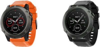 Strap-it bundel van 2 siliconen sport bandjes geschikt voor Garmin Fenix 9 (Pro) 51mm / Fenix 8 (Pro) 51mm / Garmin Fenix 7x (Pro - Sapphire Solar) / Fenix 6x (Pro - Sapphire) / Fenix 5x (Plus) / Fenix 3 / Epix Pro (Gen 2 - 51mm) - Oranje & Zwart