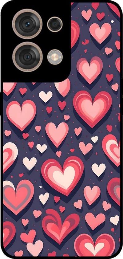Smartphonica Telefoonhoesje Geschikt voor Oppo Reno 8 5G met Hartjes Opdruk - TPU Backcover Case With Heart Design geschikt voor Oppo Reno8 5G