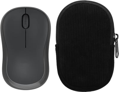 kwmobile Muisetui voor Logitech M240 SILENT / M325S Hoes - Etui voor Bluetooth-muis van robuust koord en neopreen - zwart.