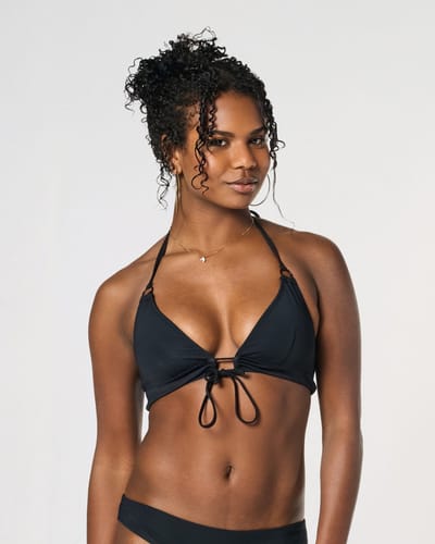 Moodies menstruatie zwemkleding - Bikinitop met voorsluiting- - maat S - Zwart