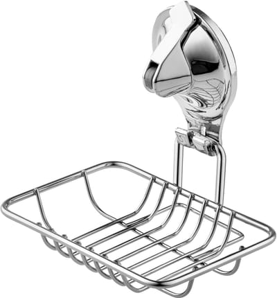 KADAX Zeephouder met zuignap, zeepmand van roestvrij staal, zeepbakje voor badkamer, douche, bad, wastafel, spons, zeephouder, wandmontage, zonder boren