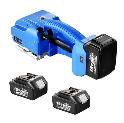 Elektrische omsnoeringsmachine - Accu PP/PET bandspanner - Voor 9-16 mm banden - Automatisch spannen en sealen - Digitaal display - Met 2x 5000 mAh accu - Voor pallets en dozen
