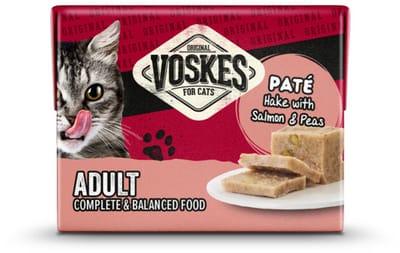 Voskes Original Paté Adult Heek & Zalm & Erwten - 8 x 95 gr