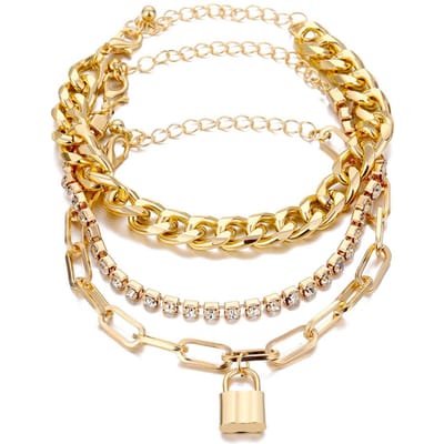 7 stuks/Set Europese en Amerikaanse Stijl Armbanden Set met Gehamerd, Pijl, Bloemen, Overdreven Zesster Ontwerp, Open Draaibare Armbanden Sieraden Geschenken beige