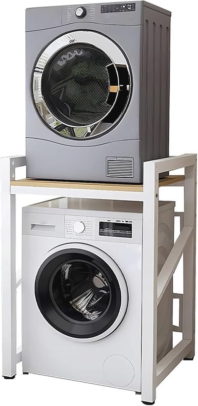 Verstelbare Wasdrogerstandaard en Opbergrek Voor Wasmachine, Ruimtebesparend Ontwerp met 300 kg Laadvermogen