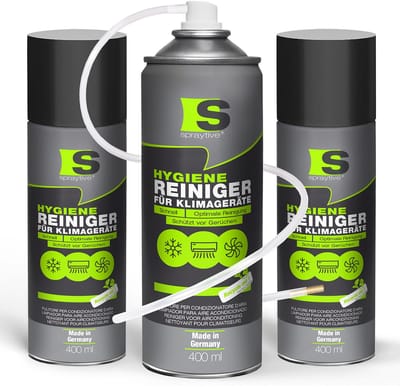 Spraytive 3x 400ml airco reiniger airco spray geurverwijderaar voor auto en huis reinigt ventilatie zonder demontage met slang