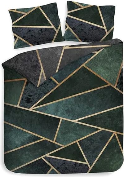 Heckett & Lane Franco Dekbedovertrek - Twill - Lits-jumeaux - 240x200/220 cm - Dark Green