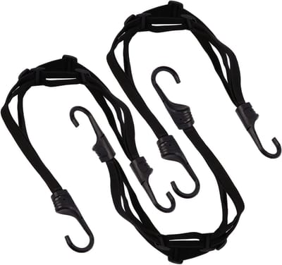 Spanbanden Motorfiets - Bagageriemen Elastisch - Bagage Vervoeren - Met Haken Verstelbaar - 59x3.5CM - Zwart