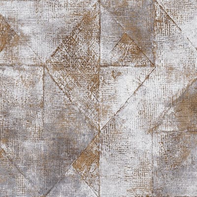 Grafisch behang Profhome 389764-GU vliesbehang hardvinyl warmdruk in reliëf gestructureerd used look en metalen accenten goud grijs 5,33 m2