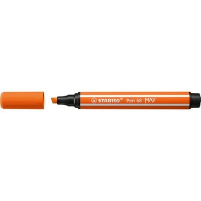 STABILO Pen 68 MAX - Fibre-tip Pen with Thick Chisel Tip - Pale Vermilion