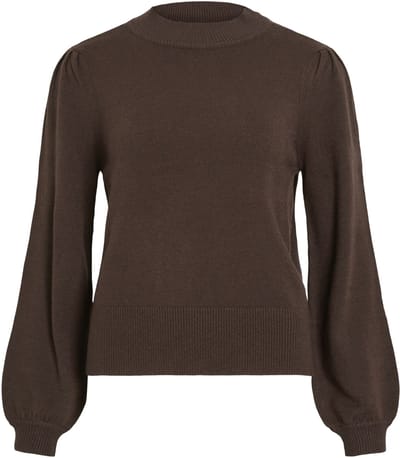 Vila Trui Viril Turtle-nk Balloon L/s Top - N 14084179 Coffee Bean Dames Maat - XXL