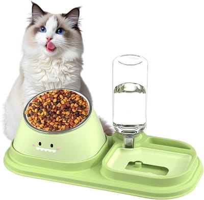 Honden- en kattenvoer- en waterbakset van 35 x 20 x 10 cm voor huisdieren, duurzaam en eenvoudig schoon te maken