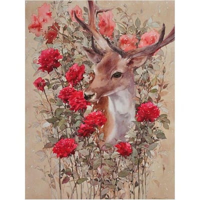 5D Diamond schilderij bloem & Fawn volledige ronde diamant borduurwerk verkoop kruissteek 20X30CM brown