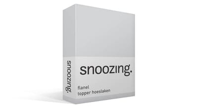 Snoozing - Flanel - Topper - Hoeslaken - Eenpersoons - 80/90x200 cm - Grijs