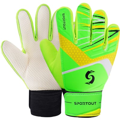 Gants de Gardien de But pour Enfants Sportout Gants de Football avec Double Protection au Poignet et Matériau en Latex Antidérapant Résistant à l'Usure 9