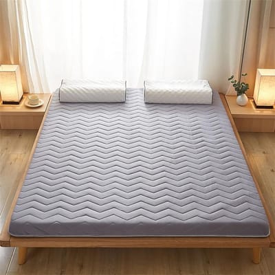 Draagbare Vloermatras - Opvouwbare Futon - Gastvrij Ontvangen - 5 cm Dik - 90 x 200 cm - Grijs